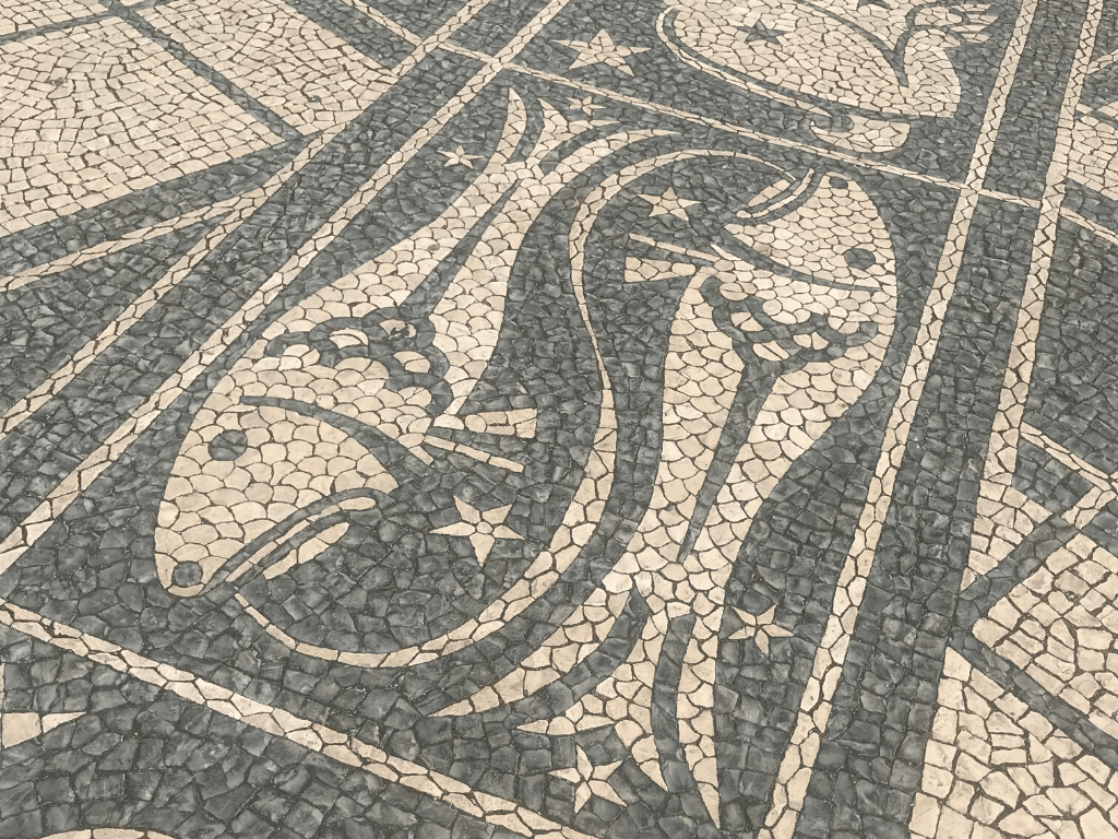Pisces Mosaic on Sidewalk